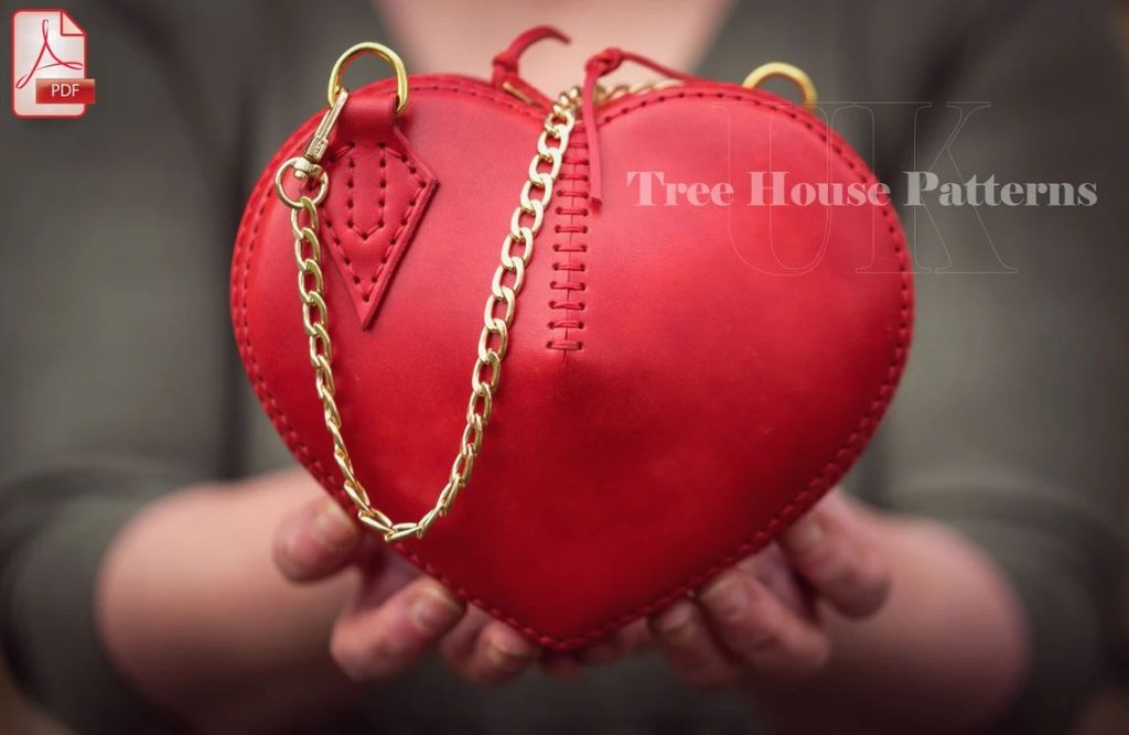 图片[3]-手工皮具图纸 爱心包tr019-皮艺果手工皮具图纸