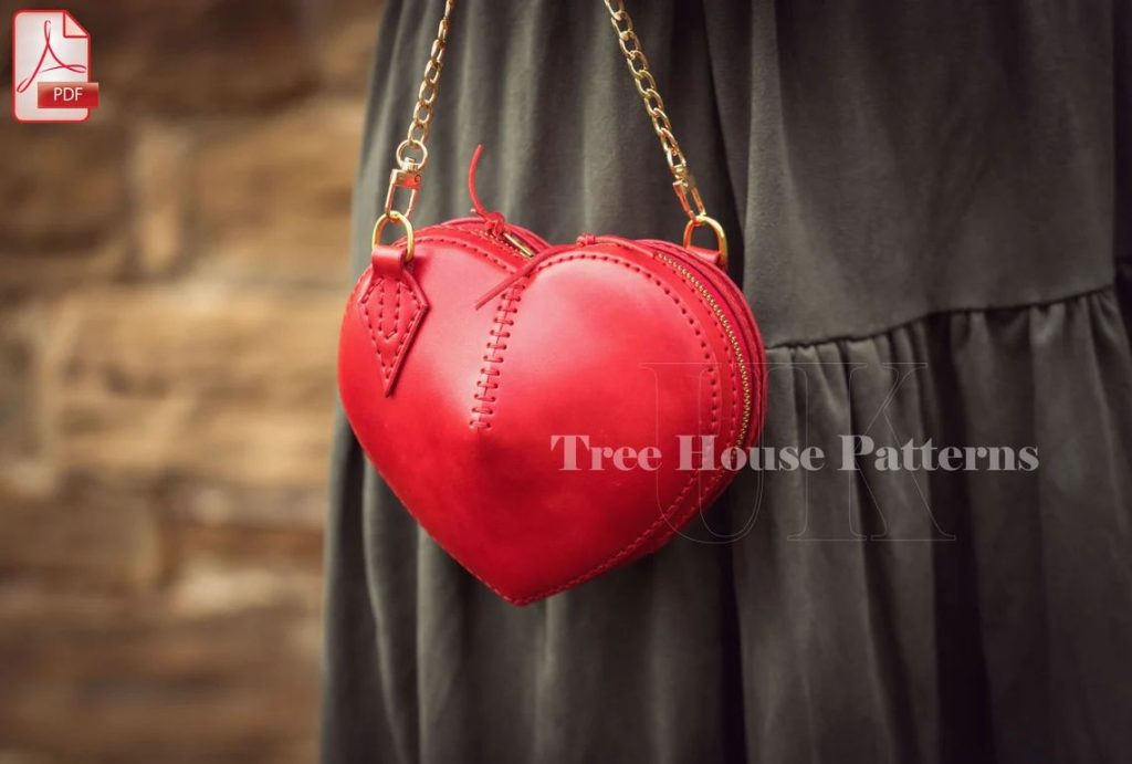 图片[1]-手工皮具图纸 爱心包tr019-皮艺果手工皮具图纸