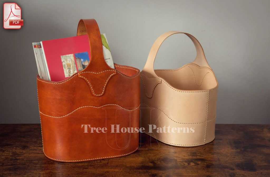 图片[1]-手工皮具图纸 篮子包tr020-皮艺果手工皮具图纸