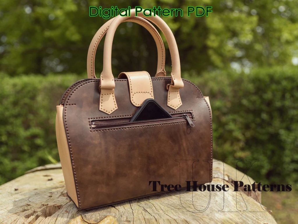 图片[2]-手工皮具图纸 手提包tr028-皮艺果手工皮具图纸