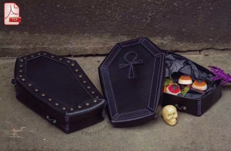 图片[3]-手工皮具图纸 棺材盒tr031-皮艺果手工皮具图纸