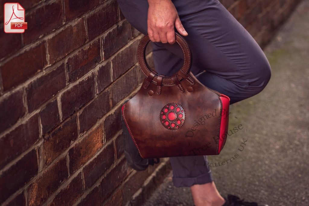 图片[1]-手工皮具图纸 圆手腕包tr036-皮艺果手工皮具图纸