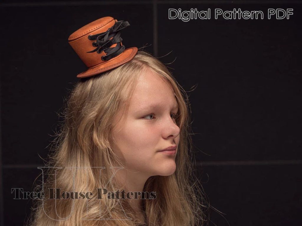 图片[1]-手工皮具图纸 mini帽子tr042-皮艺果手工皮具图纸