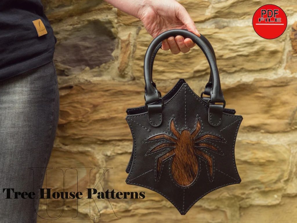 图片[3]-手工皮具图纸 蜘蛛手提包tr043-皮艺果手工皮具图纸