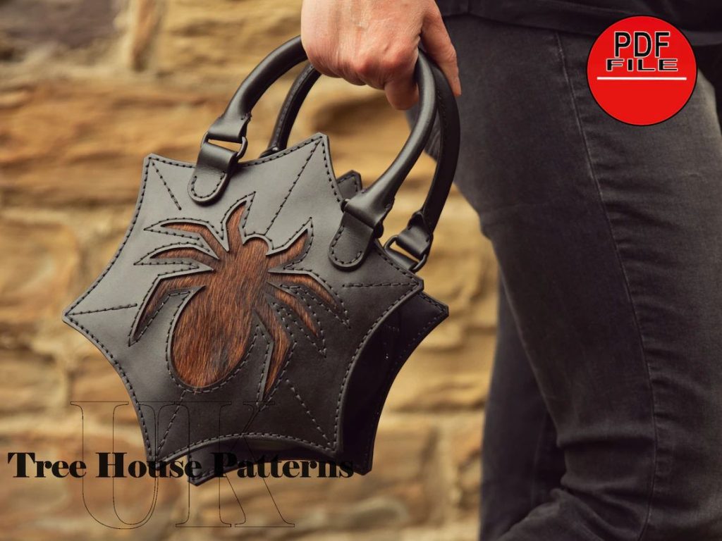 图片[2]-手工皮具图纸 蜘蛛手提包tr043-皮艺果手工皮具图纸