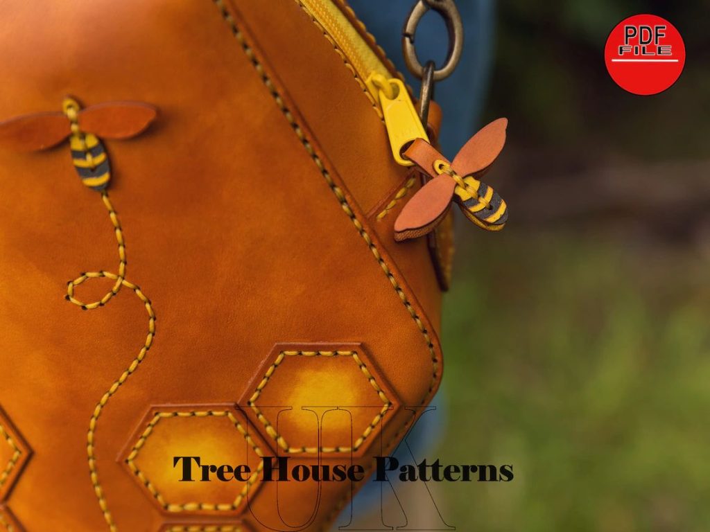 图片[3]-手工皮具图纸 蜂窝挎包tr047-皮艺果手工皮具图纸