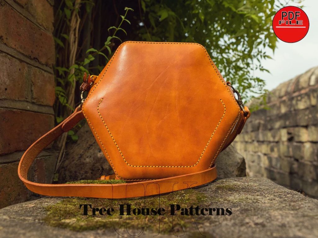 图片[2]-手工皮具图纸 蜂窝挎包tr047-皮艺果手工皮具图纸