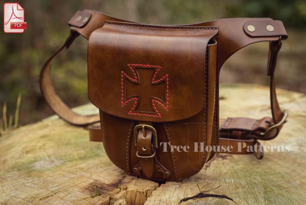 图片[3]-手工皮具图纸 腿包tr052-皮艺果手工皮具图纸