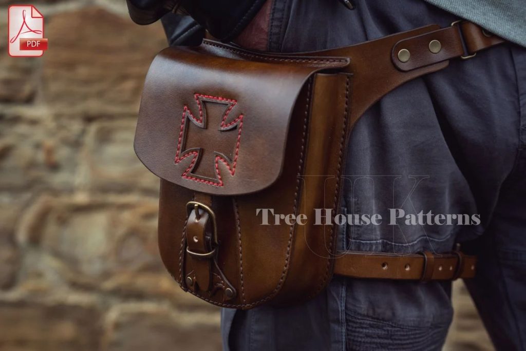 图片[1]-手工皮具图纸 腿包tr052-皮艺果手工皮具图纸