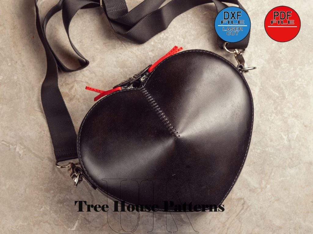 图片[2]-手工皮具图纸 爱心背包tr056-皮艺果手工皮具图纸