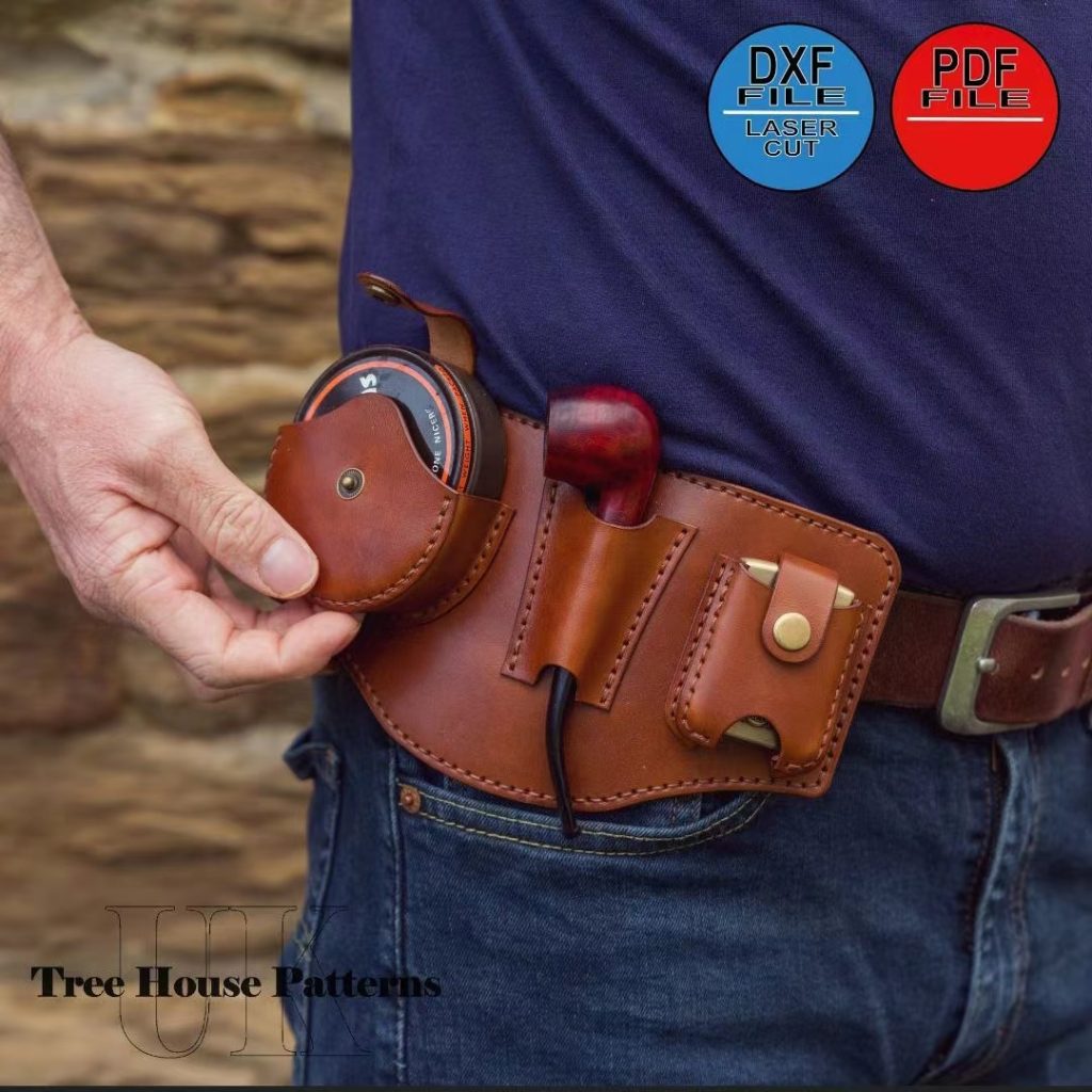 图片[1]-手工皮具图纸 烟斗包tr063-皮艺果手工皮具图纸