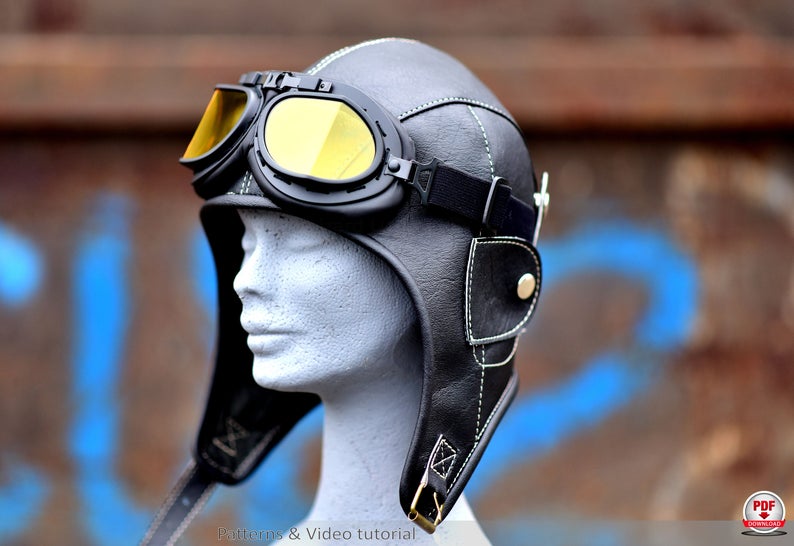 图片[2]-手工皮具图纸 飞行员帽ld006-皮艺果手工皮具图纸