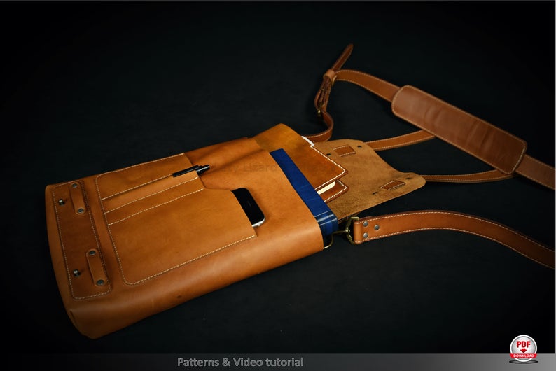 图片[3]-手工皮具图纸 邮差包ld008-皮艺果手工皮具图纸