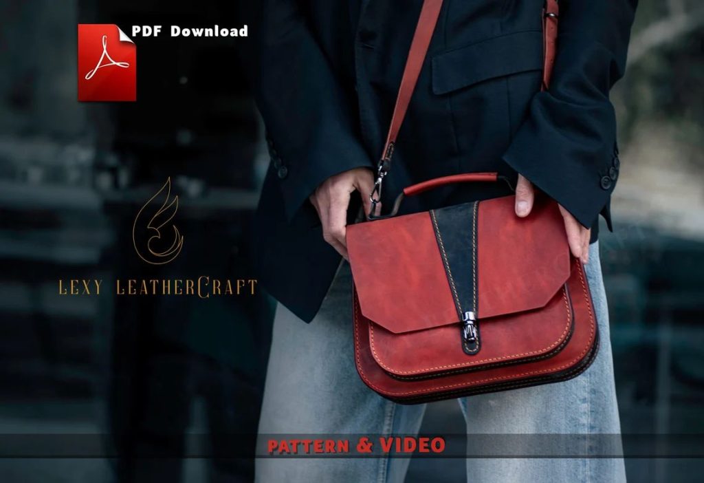 图片[1]-手工皮具图纸 斜挎包lc020-皮艺果手工皮具图纸