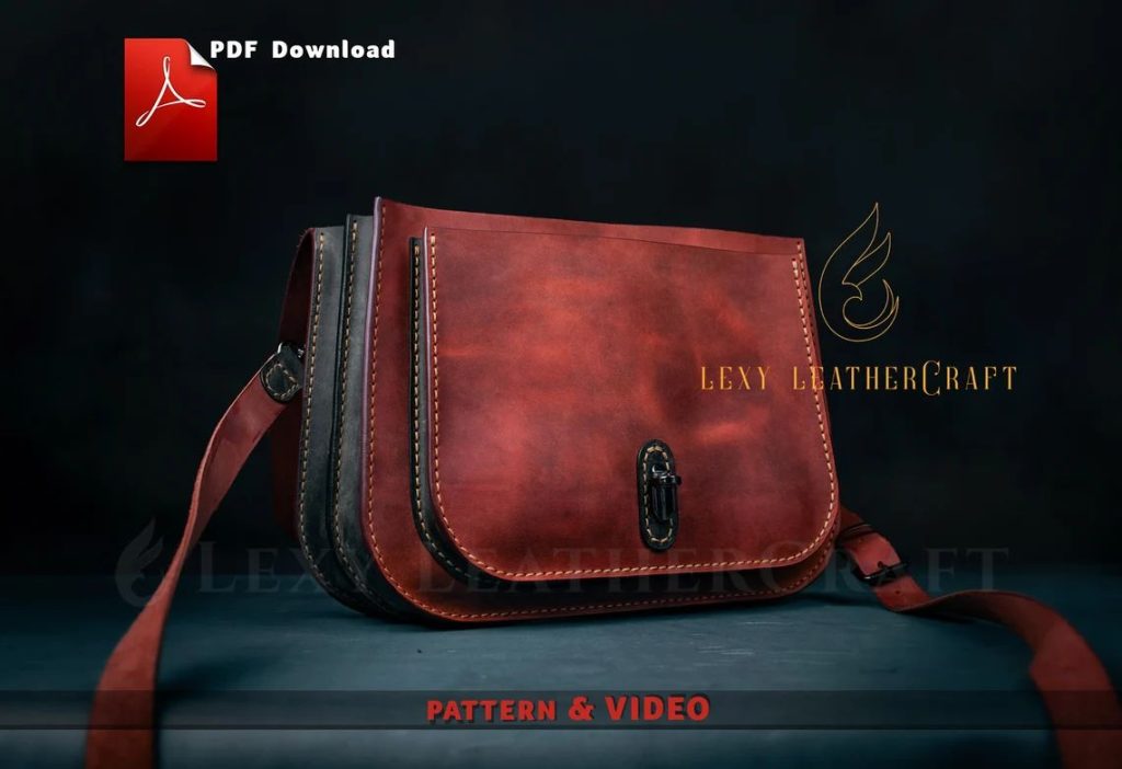 图片[3]-手工皮具图纸 斜挎包lc020-皮艺果手工皮具图纸