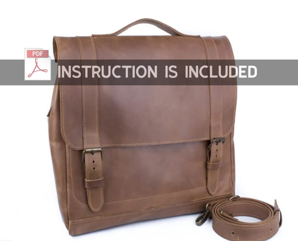 图片[3]-手工皮具图纸 邮差电脑包tu001-皮艺果手工皮具图纸