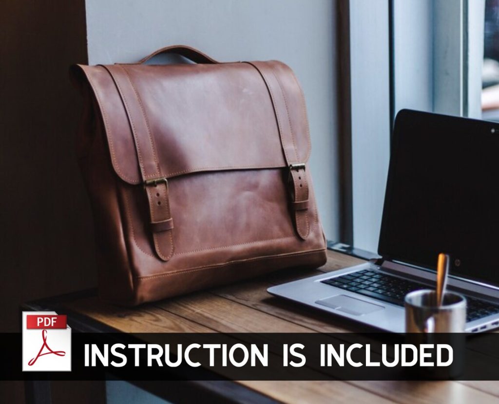 图片[1]-手工皮具图纸 邮差电脑包tu001-皮艺果手工皮具图纸