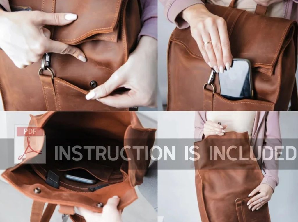 图片[3]-手工皮具图纸 背包tu002-皮艺果手工皮具图纸