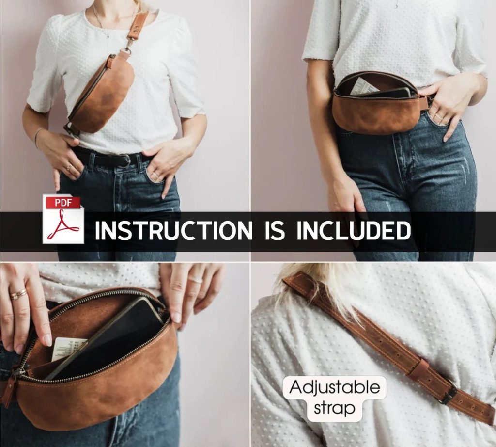 图片[2]-手工皮具图纸 胸挎包tu004-皮艺果手工皮具图纸