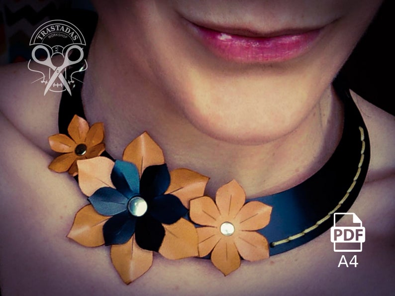 图片[2]-手工皮具图纸 项圈tw003-皮艺果手工皮具图纸