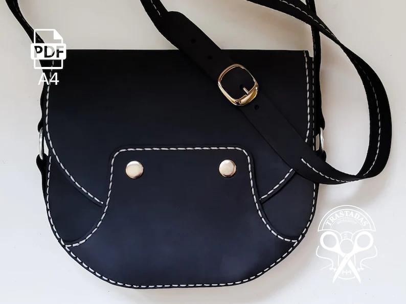 图片[3]-手工皮具图纸 信使包tw004-皮艺果手工皮具图纸