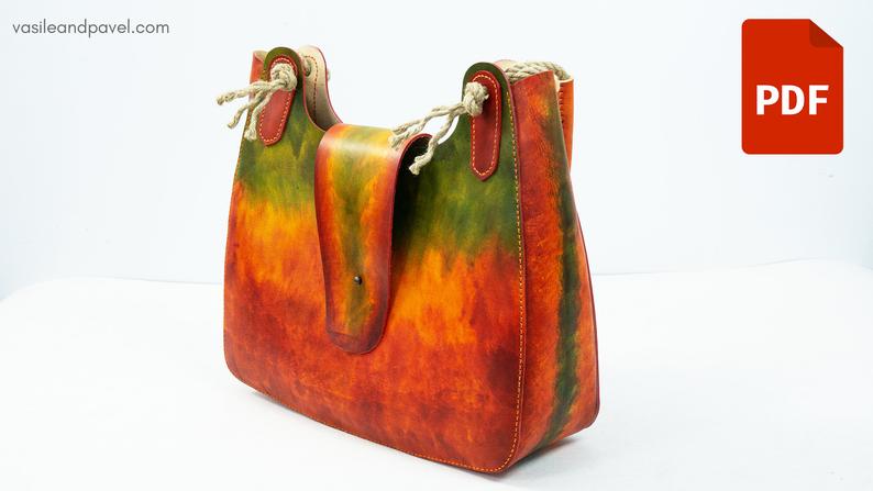 图片[3]-手工皮具图纸 染色挎包vp006-皮艺果手工皮具图纸