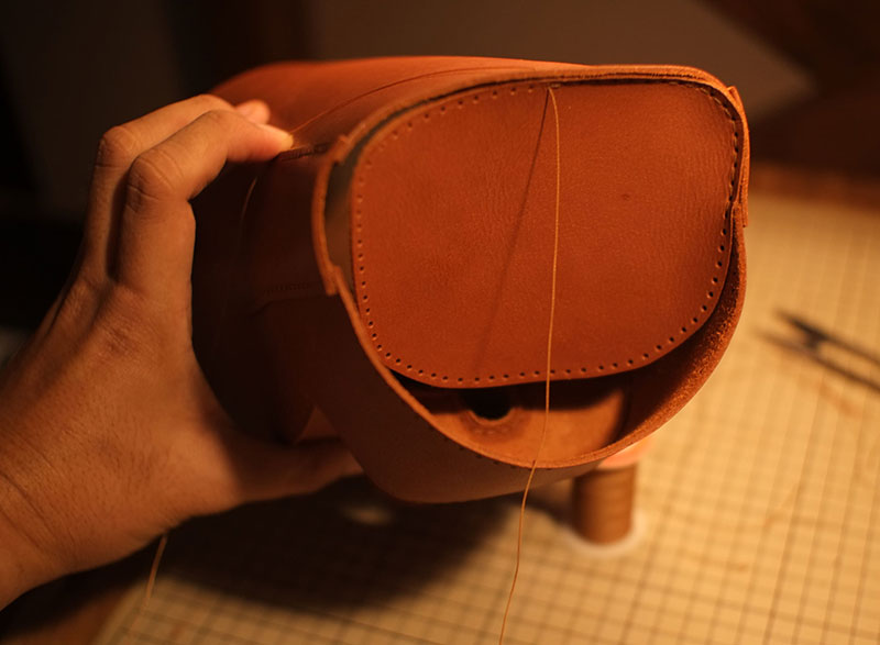 图片[21]-复活节岛耳机支架制作过程-DIY手工帖子圈子-皮具教程-皮艺果手工皮具图纸