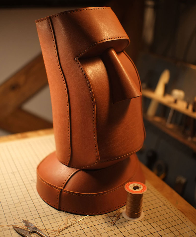 图片[24]-复活节岛耳机支架制作过程-DIY手工帖子圈子-皮具教程-皮艺果手工皮具图纸