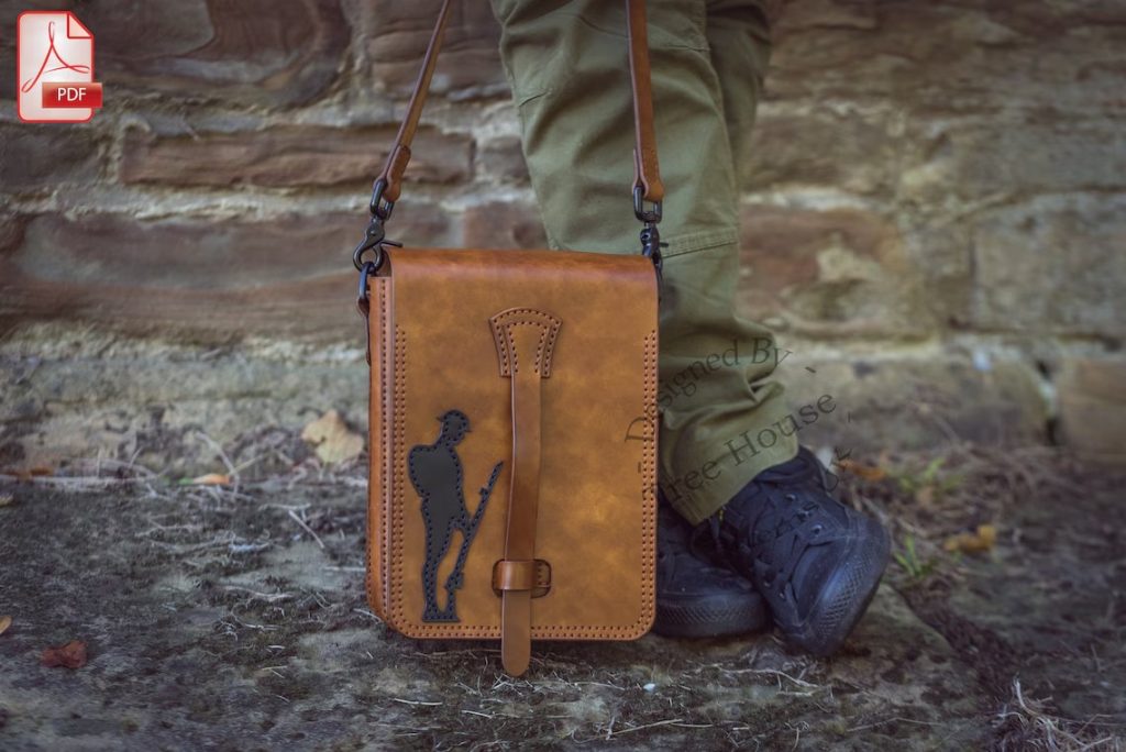 图片[1]-手工皮具图纸 退伍军人包tr070-皮艺果手工皮具图纸