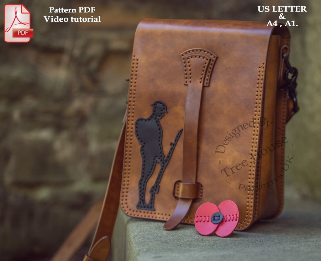 图片[2]-手工皮具图纸 退伍军人包tr070-皮艺果手工皮具图纸