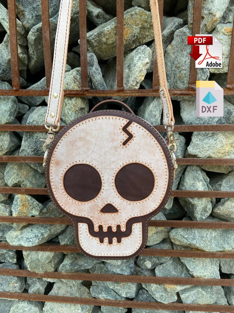 图片[3]-手工皮具图纸 头骨包td001-皮艺果手工皮具图纸