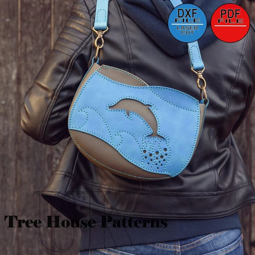 图片[2]-手工皮具图纸 海豚挎包tr073-皮艺果手工皮具图纸