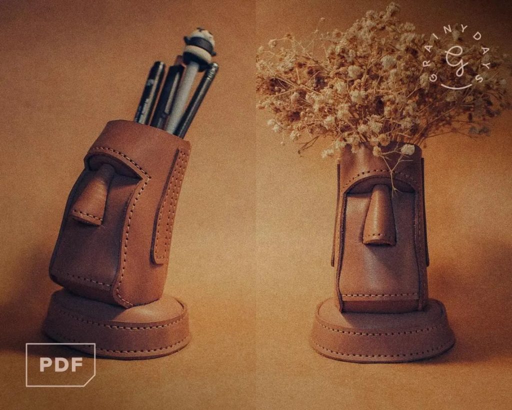 图片[3]-手工皮具图纸 复活节笔筒ph003-皮艺果手工皮具图纸