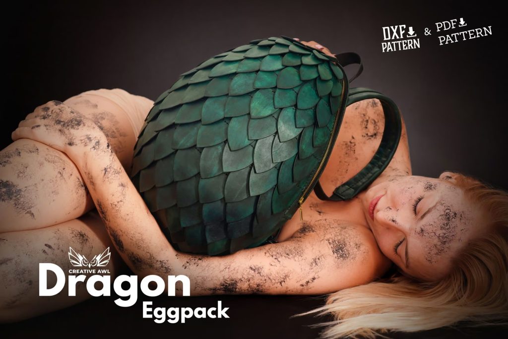 图片[1]-手工皮具图纸 龙蛋背包ca174-皮艺果手工皮具图纸