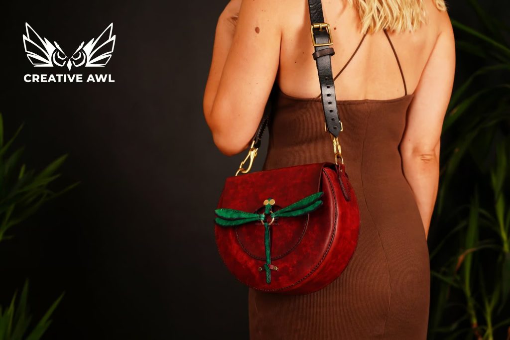 图片[1]-手工皮具图纸 蜻蜓挎包ca182-皮艺果手工皮具图纸