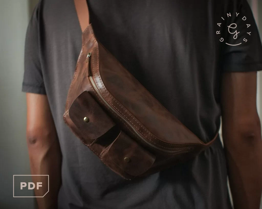 图片[1]-手工皮具图纸 胸挎包ph006-皮艺果手工皮具图纸