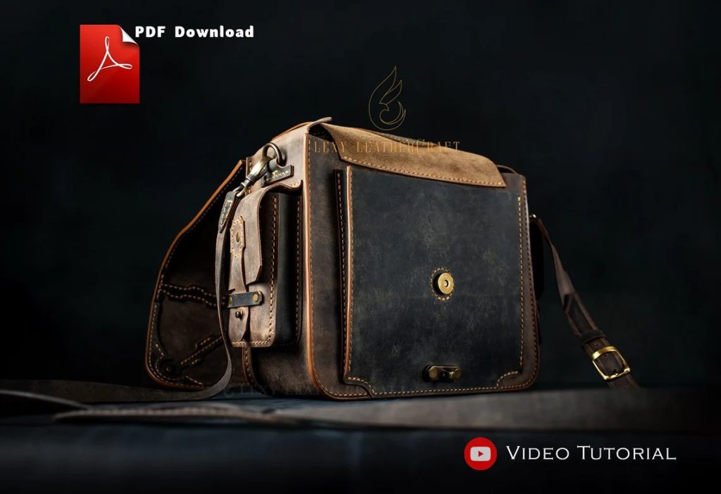 图片[2]-手工皮具图纸 朋克公文包lc025-皮艺果手工皮具图纸