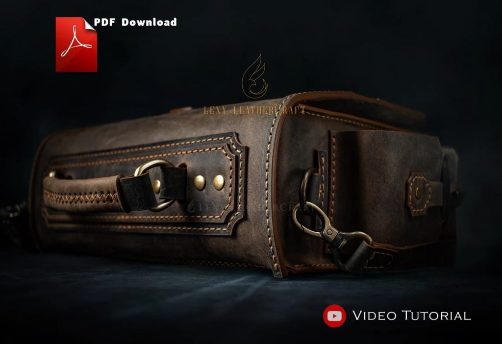 图片[3]-手工皮具图纸 朋克公文包lc025-皮艺果手工皮具图纸