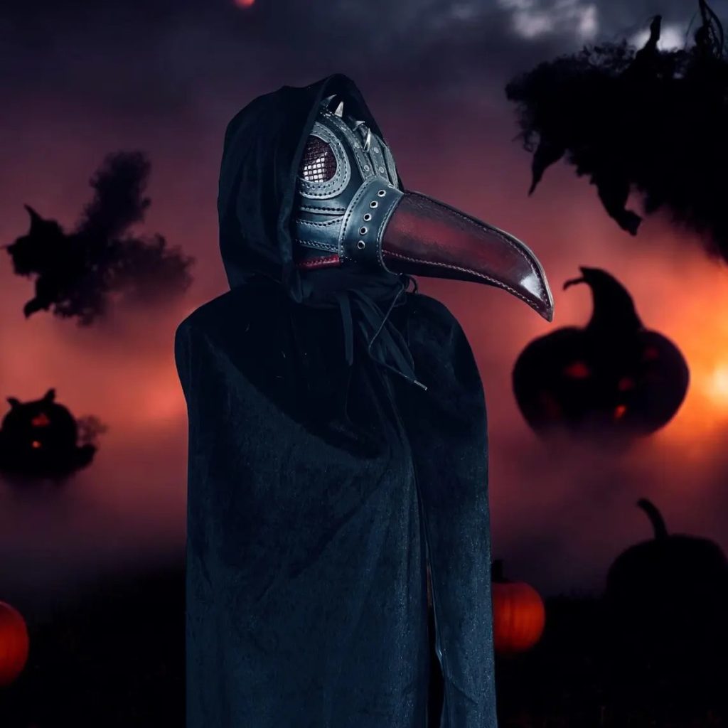 图片[1]-手工皮具图纸 鸟嘴面具vp190-皮艺果手工皮具图纸