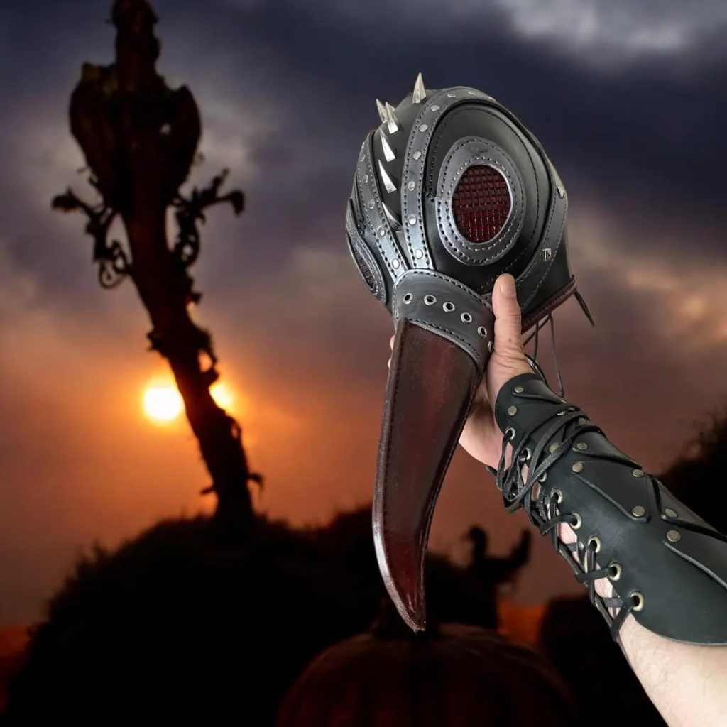 图片[2]-手工皮具图纸 鸟嘴面具vp190-皮艺果手工皮具图纸