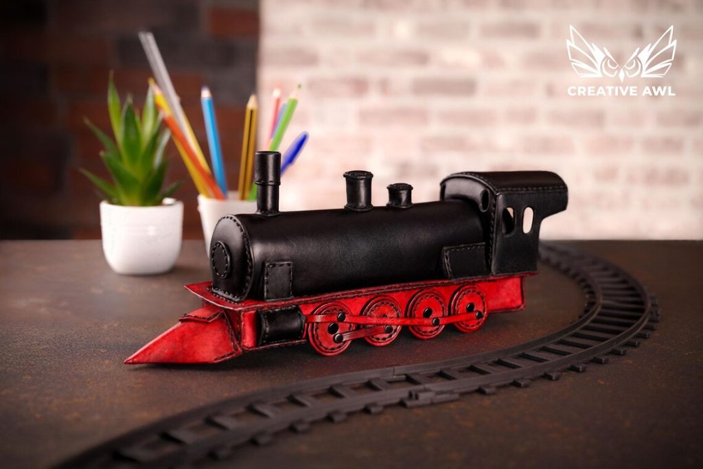 图片[1]-手工皮具图纸 火车头笔袋ca190-皮艺果手工皮具图纸