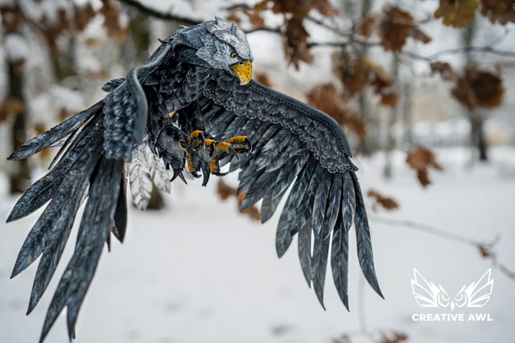 图片[1]-手工皮具图纸 皮革老鹰ca196-皮艺果手工皮具图纸