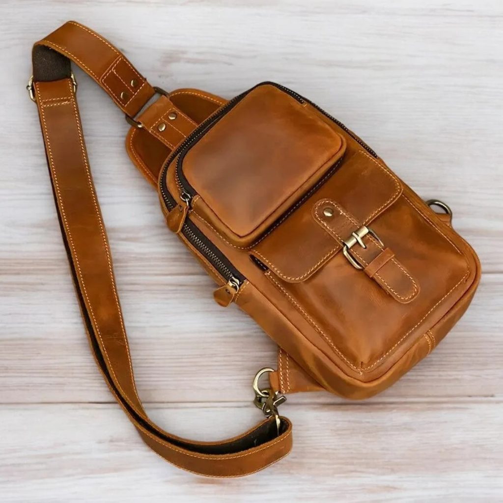 图片[1]-手工皮具图纸 胸挎包fl003-皮艺果手工皮具图纸