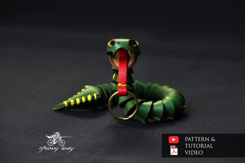 图片[1]-手工皮具图纸 蛇挂件hb031-皮艺果手工皮具图纸