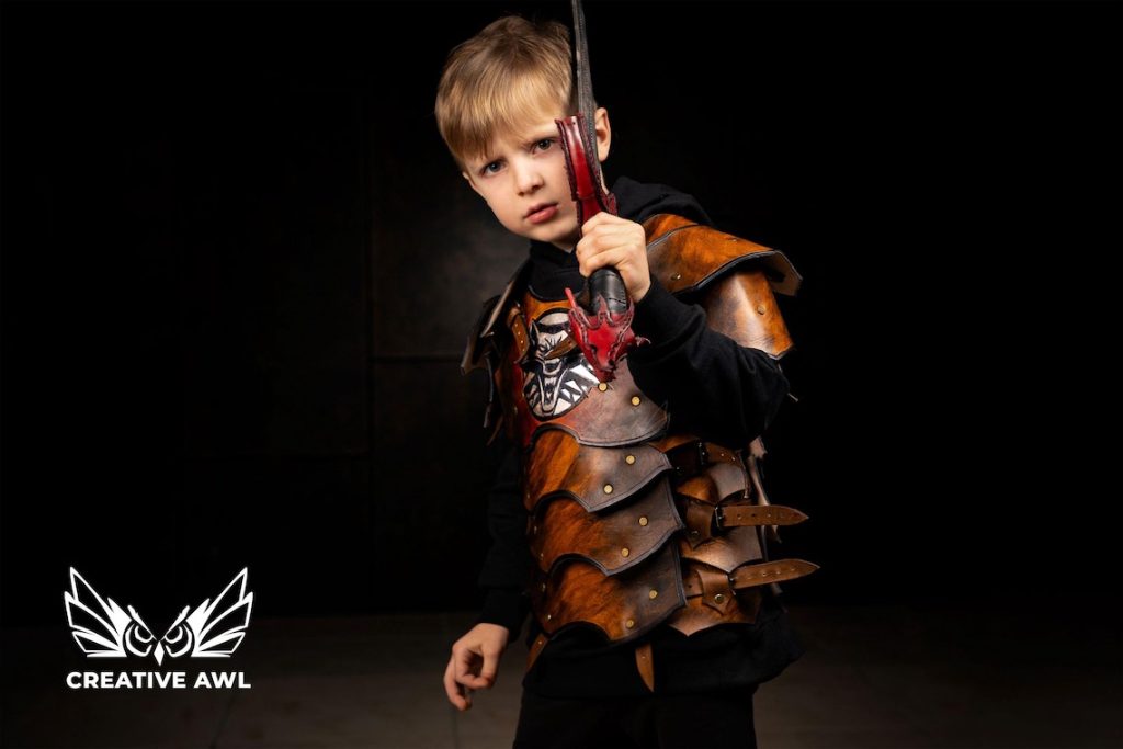 图片[4]-手工皮具图纸 儿童铠甲ca207-皮艺果手工皮具图纸