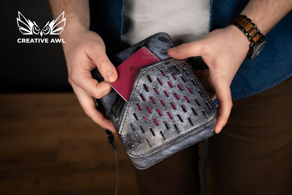 图片[1]-手工皮具图纸 斜挎包ca210-皮艺果手工皮具图纸