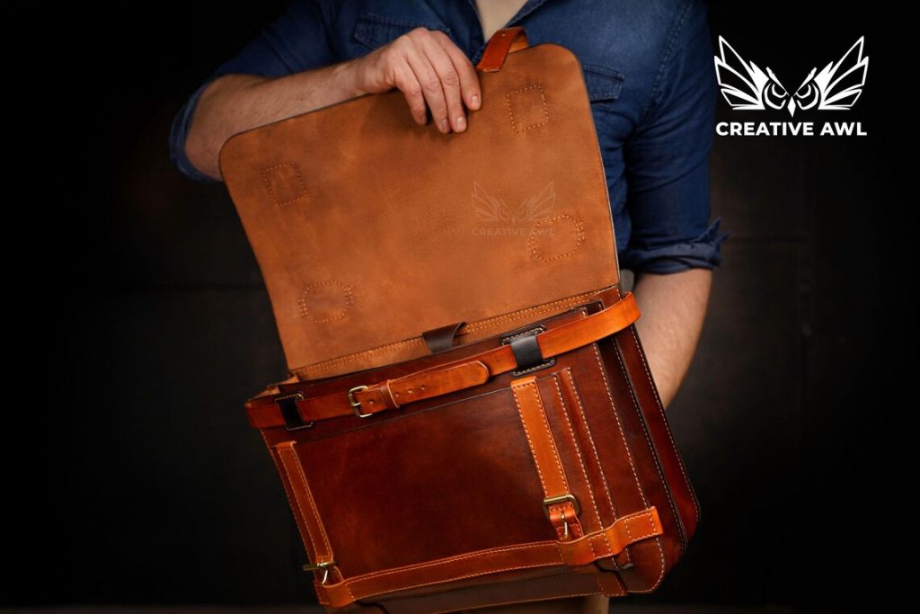 图片[2]-手工皮具图纸 公文包ca214-皮艺果手工皮具图纸