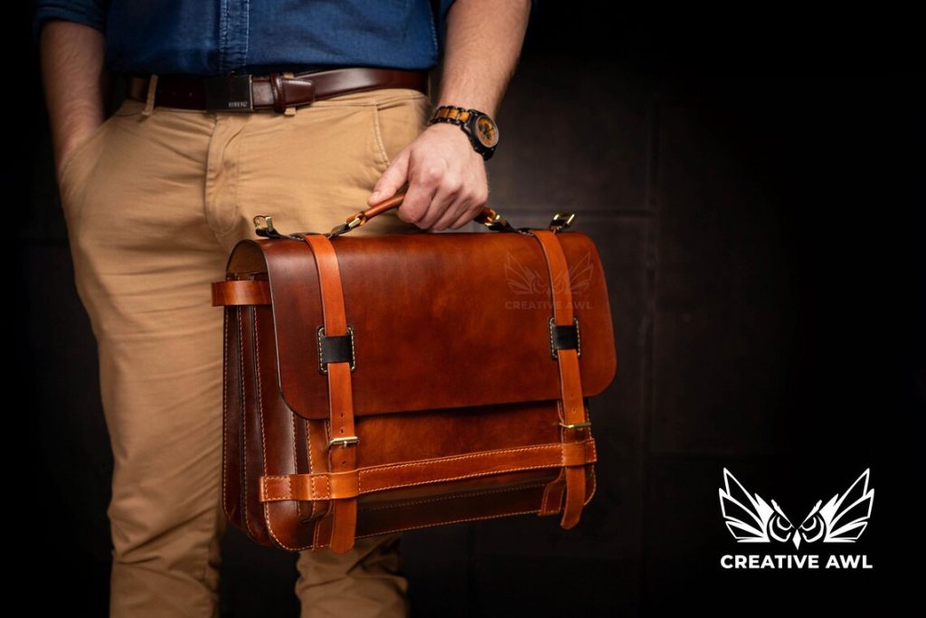 图片[3]-手工皮具图纸 公文包ca214-皮艺果手工皮具图纸