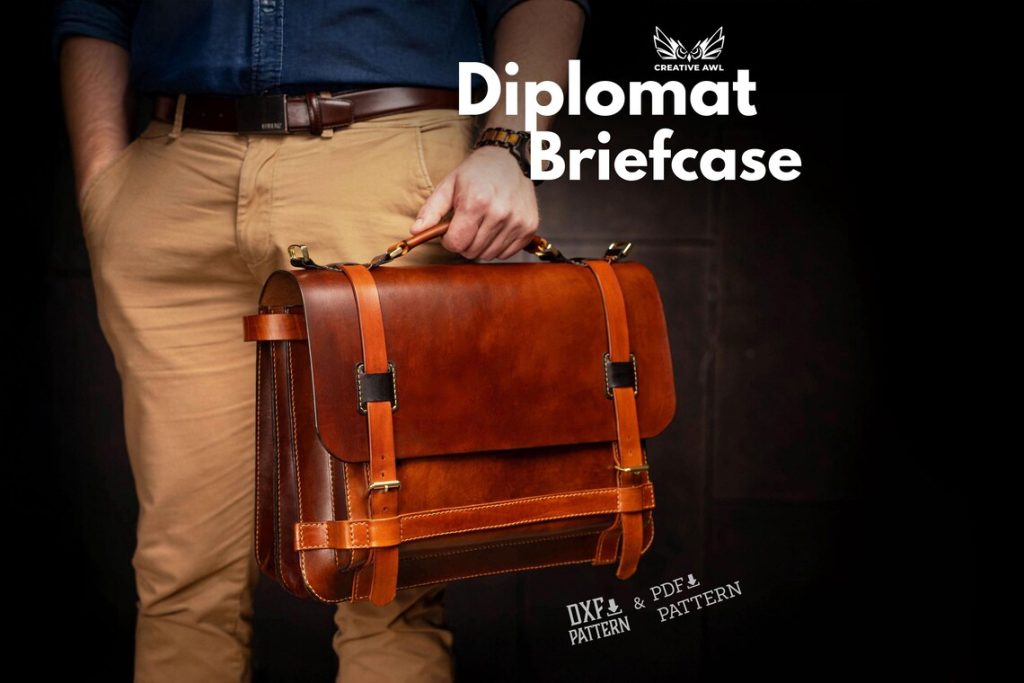 图片[1]-手工皮具图纸 公文包ca214-皮艺果手工皮具图纸