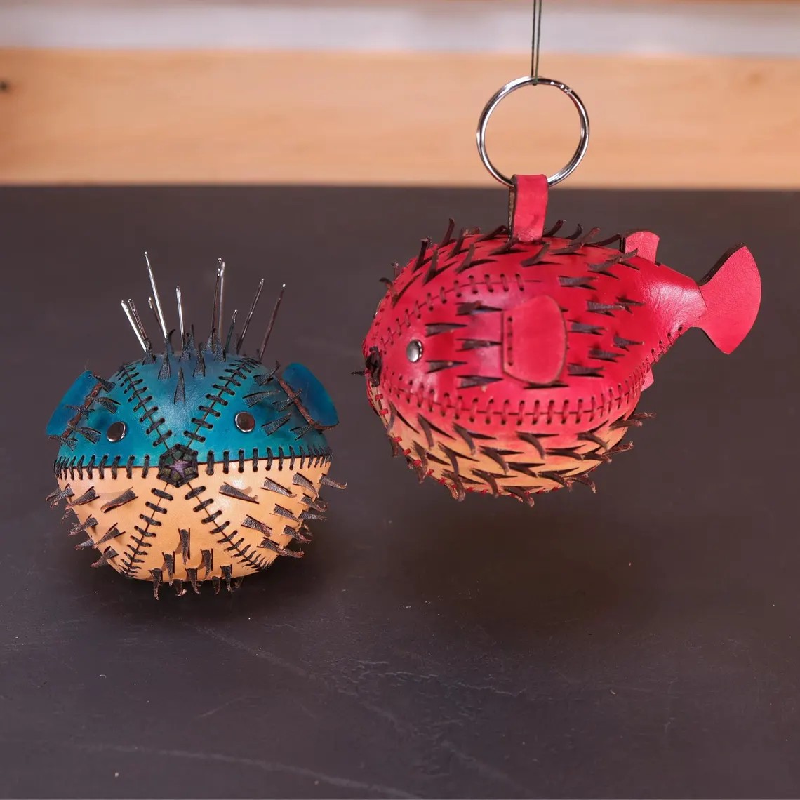 手工皮具图纸 河豚针插ts024-皮艺果手工皮具图纸